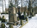 Tombes de Plekhanov au premier plan, de Biélinski (croix de marbre noir) et de Dobrolioubov