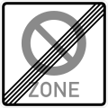 Zeichen 292-50 Ende eines eingeschränkten Haltverbotes für eine Zone