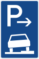 Zeichen 315-57 Parken halb auf Gehwegen in Fahrtrichtung rechts (Ende)