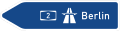 Zeichen 430-10 Wegweiser zur Autobahn (linksweisend)