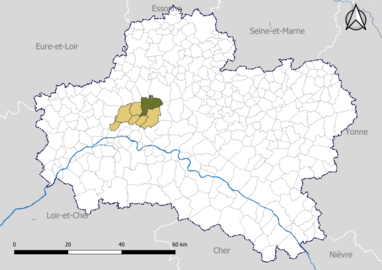 Loury dans le canton de Fleury-les-Aubrais en 2020.