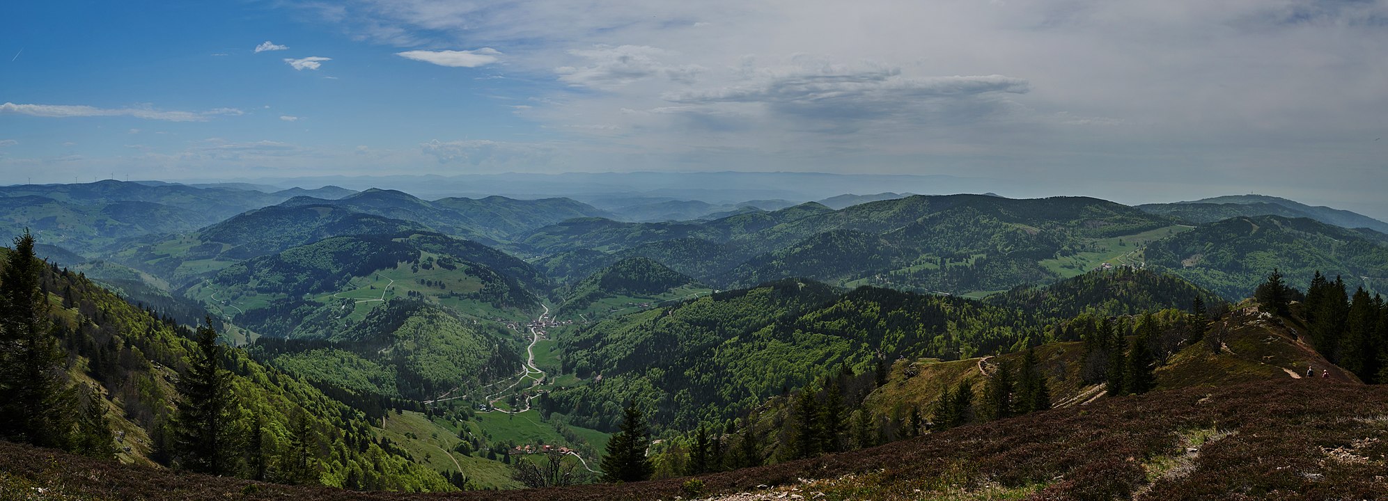 Blick vom Belchen nach Süden ins Kleine Wiesental