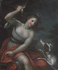 Àrtemis-Diana i el seu gos.