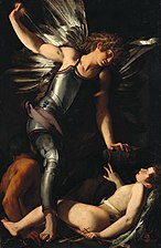 إيروس الإلهي يهزم إيروس الدنيوي بريشة باجليوني 1602 ، جيمالد جاليري، برلين.