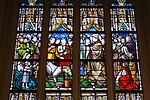Het Ezelwonder op een venster in de Sint-Quintinuskathedraal, Hasselt