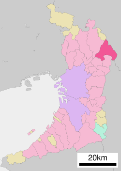 Vị trí của Hirakata ở Osaka