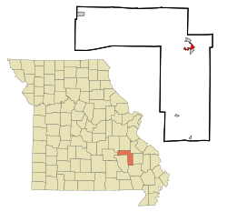 Location of Ironton, Missouri