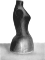 1898, mannequin de couturière de profil