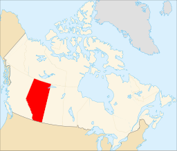 Albertas läge i Karta