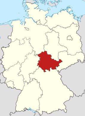 Localização de Turíngia na Alemanha