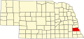 State map highlighting Otoe County