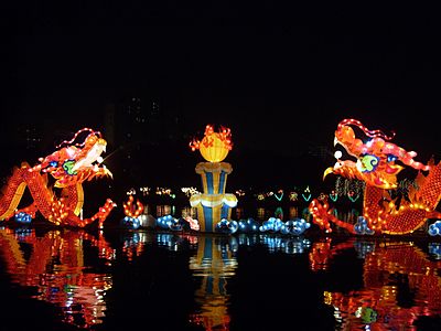 Święto w Pekinie na jeziorze Longtan