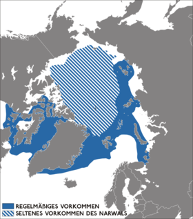 Khu vực phân bố kỳ lân biển (xanh lam)