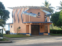 Pepita Park, Brgy. Bucalbucalan. A government owned motorist stop. It's well known for its crab-like structure, reflecting the bounties of the province.