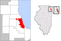 Location map of Chicago, Illinois.