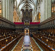 Facing west towards the choir, with the organ above