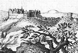 Das Schloss in der Topographia Hassiae von Matthäus Merian 1655