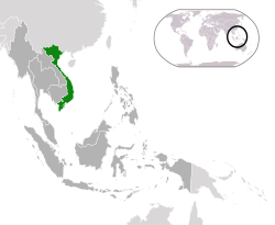 Location of  Vietnam  (green) in ASEAN  (dark grey)  —  [Legend]