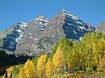 Maroon Bells nära Aspen, Colorado