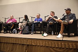 Mike Pollock, Colleen O'Shaughnessey, Roger Craig Smith, Dave B. Mitchell & Keith Silverstein (53606250232).jpg