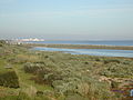 Pointe est de Ria Formosa avec Monte Gordo au fond et la pointe de Isla Canela (Espagne)