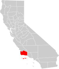 Locatie van Santa Barbara County in Californië