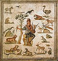 Orpheus von Tieren umgeben, römisches Mosaik des dritten Jahrhunderts
