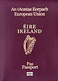 Couverture d'un passeport irlandais