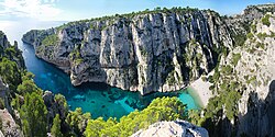 Parku Kombëtar i Calanques midis Marsejës dhe Cassis në Bouches-du-Rhône