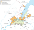 Map of the canton of Geneva after the first peace of Paris May 1814