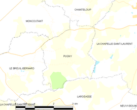 Mapa obce Pugny