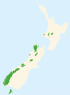 Карта на националните паркови во Нов Зеланд