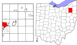 Location in Portage County