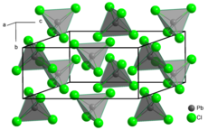 Kristallstruktur Elementarzelle von PbCl4 bei 150 K