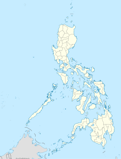 Mapa konturowa Filipin, po prawej nieco na dole znajduje się punkt z opisem „Tagbilaran”