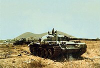 Tanques sírios T-62 abandonados durante a Guerra do Yom-Kipur.