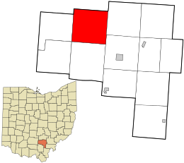 Location in Vinton County and the state of Ohio.