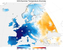 Carte montrant les moyennes de température dans divers pays d'Europe.