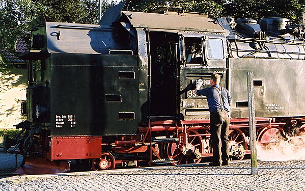 Steam loco in return from the Brocken, Saxony-Anhalt in 2004.