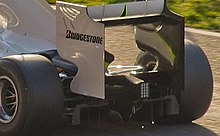 Photo de l'aileron arrière et du diffuseur de la Brawn BGP 001