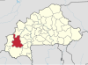Localisation de la province du Houet au Burkina Faso.