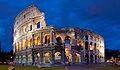 The Colosseum in Rome at night.