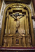 Retable du Sang du Christ ou des Maestres, crucifix gothique du XIVe siècle.