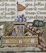 Το λεγόμενο «βασιλικό φλάμουλο» με τα 4 πυρέκβολα επί Παλαιολόγων στα μέσα του 14ου αιώνα, το οποίο περιγράφεται από τον ψευδο-Κωδινό και τον ισπανικό άτλαντα Conoscimento de todos los reinos.[19][20] Μεσαιωνική μινιατούρα του 1330.