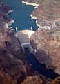 Image 56The Hoover Dam in the United States is a large conventional dammed-hydro facility, with an installed capacity of 2,080 MW. (from Hydroelectricity)