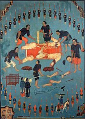 Depiction of the martyrdom of Jean-Charles Cornay, Vietnamese painting from the 19th century, Hall of the martyrs of the Paris Foreign Missions Society