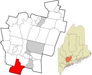 Location in Kennebec County and the state of Maine.