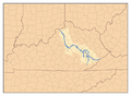 Río Kentucky, que fluye en dirección noroeste por el este del estado