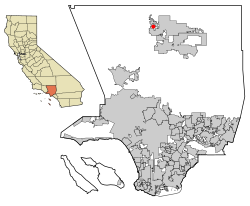 Localização de Del Sur no Condado de Los Angeles