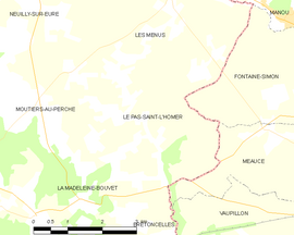 Mapa obce Le Pas-Saint-l’Homer